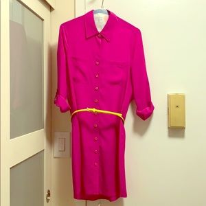Magenta long sleeve dress